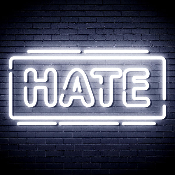 advpro-hate-ultra-bright-led-neon-sign-fnu0340 - White