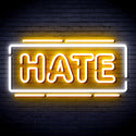 advpro-hate-ultra-bright-led-neon-sign-fnu0340 - White & Golden Yellow