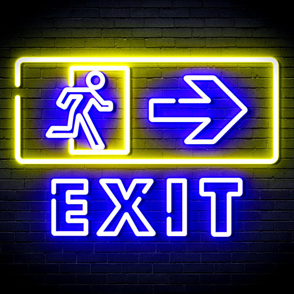 advpro-exit-sign-ultra-bright-led-neon-sign-fnu0344 - Blue & Yellow