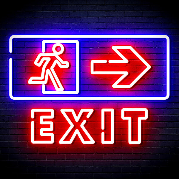 advpro-exit-sign-ultra-bright-led-neon-sign-fnu0344 - Red & Blue