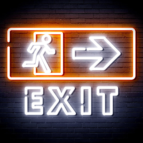 advpro-exit-sign-ultra-bright-led-neon-sign-fnu0344 - White & Orange