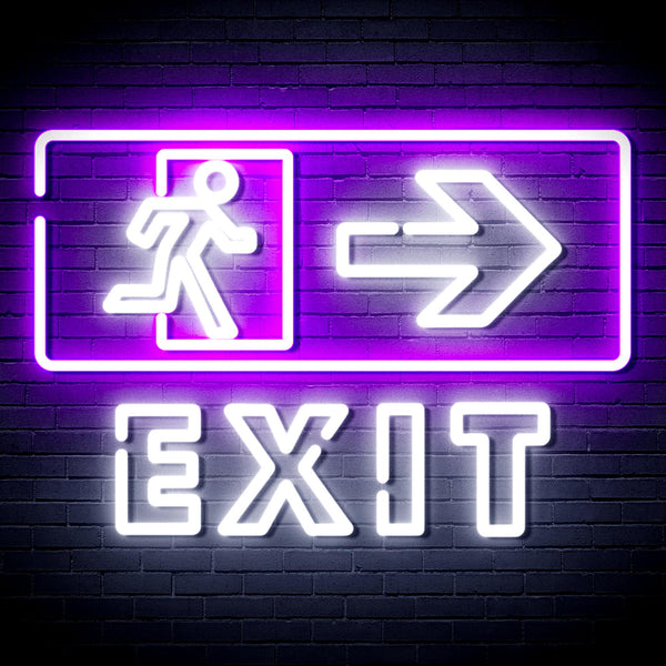 advpro-exit-sign-ultra-bright-led-neon-sign-fnu0344 - White & Purple