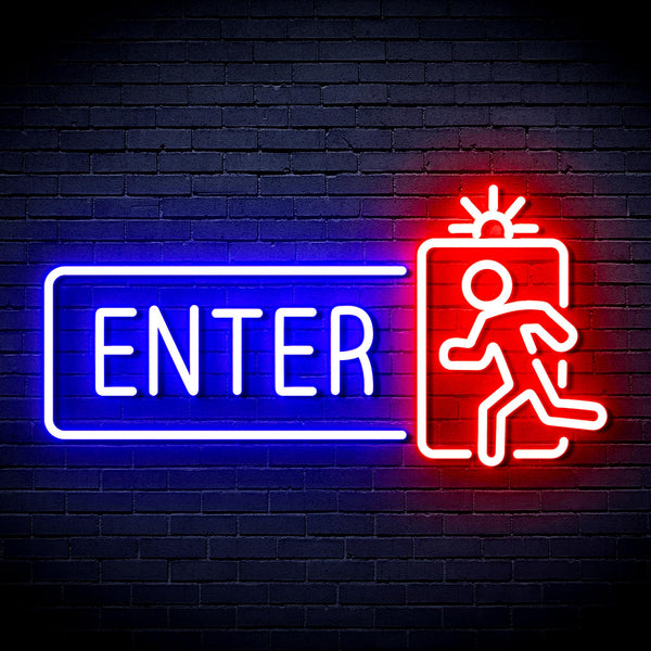 advpro-enter-sign-ultra-bright-led-neon-sign-fnu0345 - Blue & Red