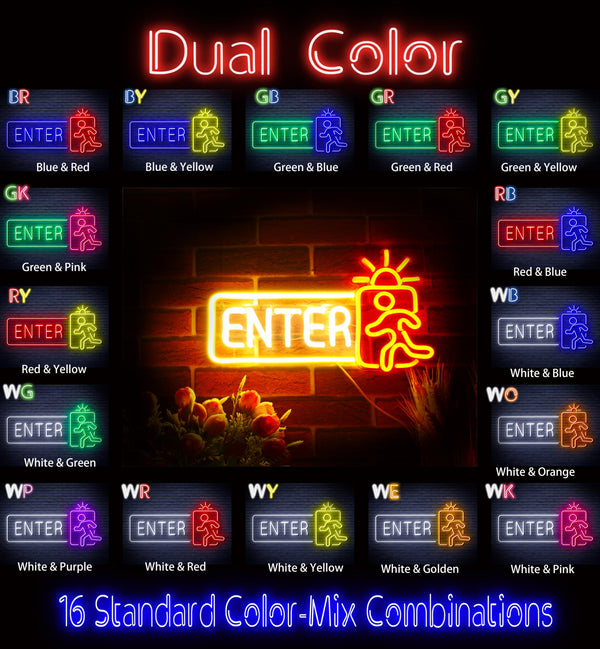 advpro-enter-sign-ultra-bright-led-neon-sign-fnu0345 - Dual-Color