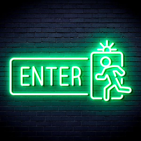 advpro-enter-sign-ultra-bright-led-neon-sign-fnu0345 - Green