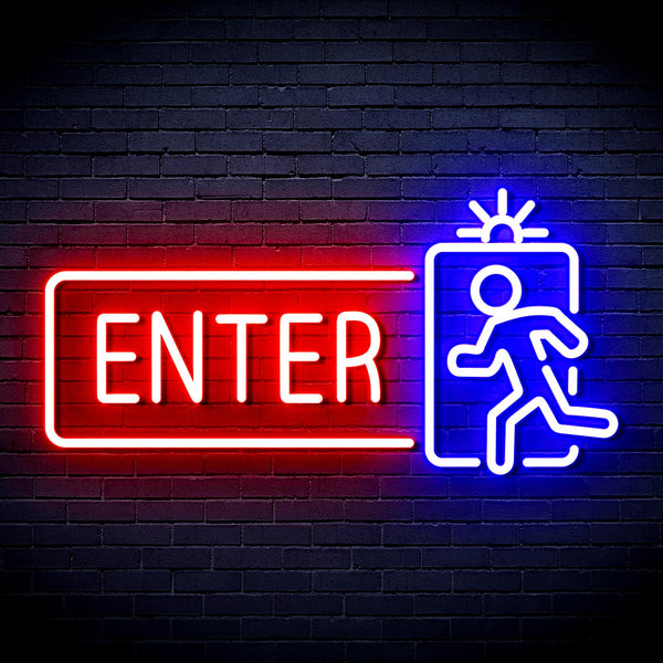 advpro-enter-sign-ultra-bright-led-neon-sign-fnu0345 - Red & Blue