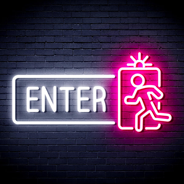 advpro-enter-sign-ultra-bright-led-neon-sign-fnu0345 - White & Pink