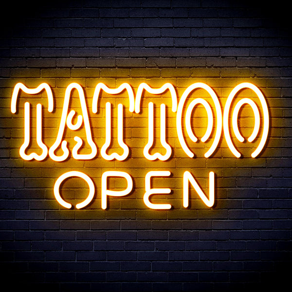 advpro-tattoo-open-ultra-bright-led-neon-sign-fnu0347 - Golden Yellow