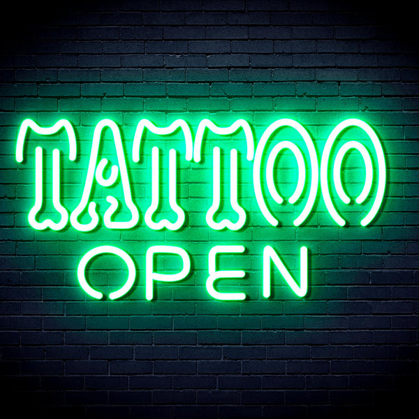 advpro-tattoo-open-ultra-bright-led-neon-sign-fnu0347 - Green