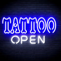 advpro-tattoo-open-ultra-bright-led-neon-sign-fnu0347 - White & Blue