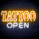 advpro-tattoo-open-ultra-bright-led-neon-sign-fnu0347 - White & Golden Yellow