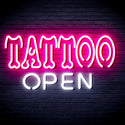 advpro-tattoo-open-ultra-bright-led-neon-sign-fnu0347 - White & Pink