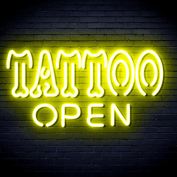 advpro-tattoo-open-ultra-bright-led-neon-sign-fnu0347 - Yellow