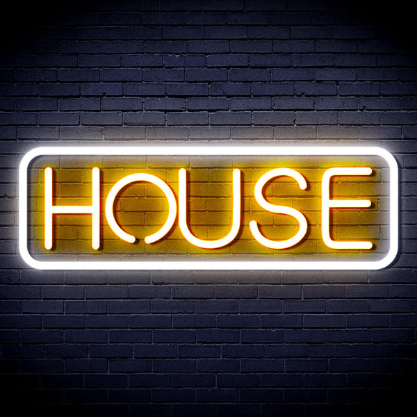 advpro-house-sign-ultra-bright-led-sign-fnu0348 - White & Golden Yellow