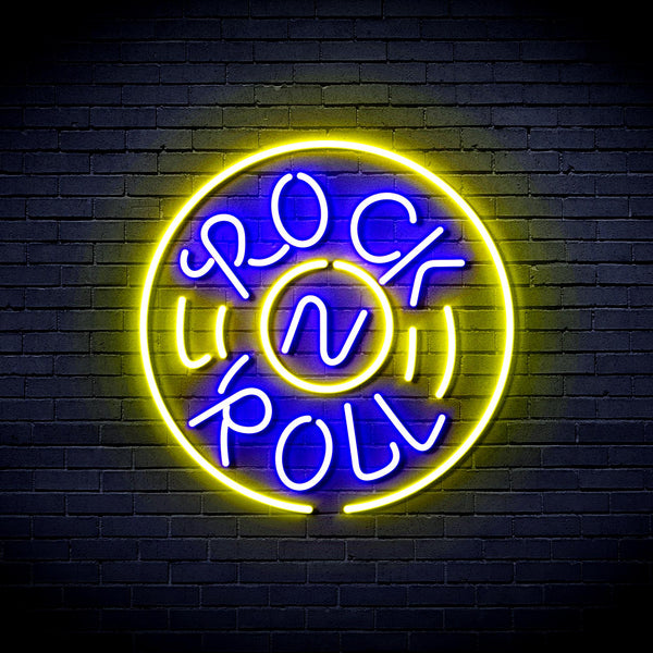 advpro-rock-roll-ultra-bright-led-neon-sign-fnu0350 - Blue & Yellow