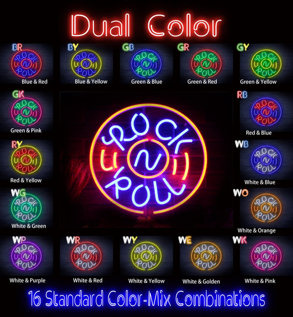 advpro-rock-roll-ultra-bright-led-neon-sign-fnu0350 - Dual-Color