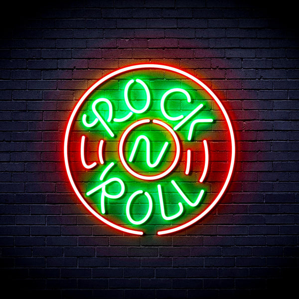 advpro-rock-roll-ultra-bright-led-neon-sign-fnu0350 - Green & Red