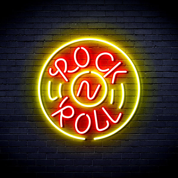 advpro-rock-roll-ultra-bright-led-neon-sign-fnu0350 - Red & Yellow