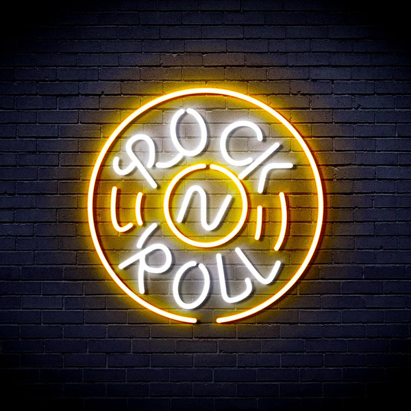 advpro-rock-roll-ultra-bright-led-neon-sign-fnu0350 - White & Golden Yellow