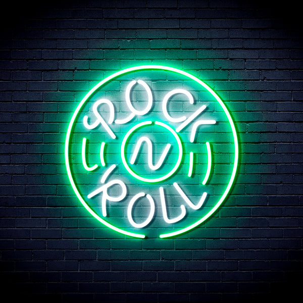 advpro-rock-roll-ultra-bright-led-neon-sign-fnu0350 - White & Green