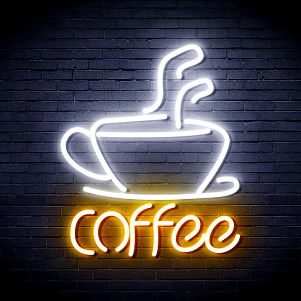 advpro-coffee-cup-ultra-bright-led-neon-sign-fnu0352 - White & Golden Yellow