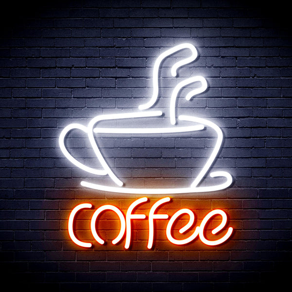 advpro-coffee-cup-ultra-bright-led-neon-sign-fnu0352 - White & Orange