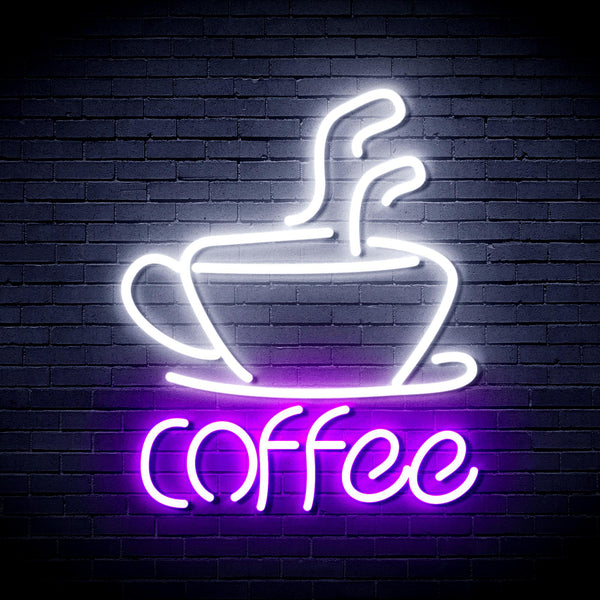 advpro-coffee-cup-ultra-bright-led-neon-sign-fnu0352 - White & Purple