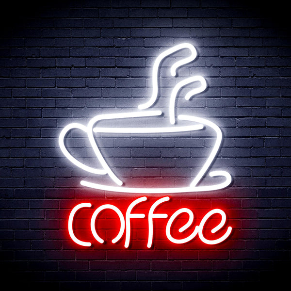 advpro-coffee-cup-ultra-bright-led-neon-sign-fnu0352 - White & Red