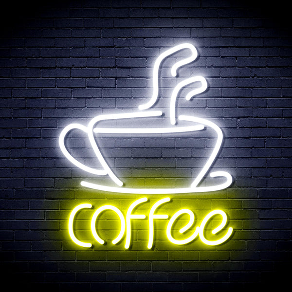 advpro-coffee-cup-ultra-bright-led-neon-sign-fnu0352 - White & Yellow