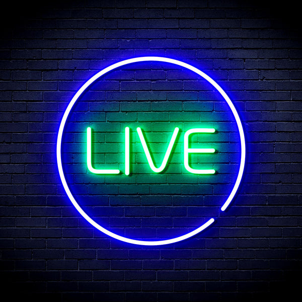 advpro-live-ultra-bright-led-neon-sign-fnu0353 - Green & Blue