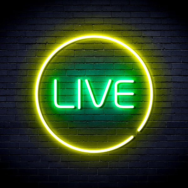advpro-live-ultra-bright-led-neon-sign-fnu0353 - Green & Yellow