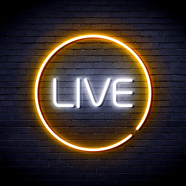 advpro-live-ultra-bright-led-neon-sign-fnu0353 - White & Golden Yellow