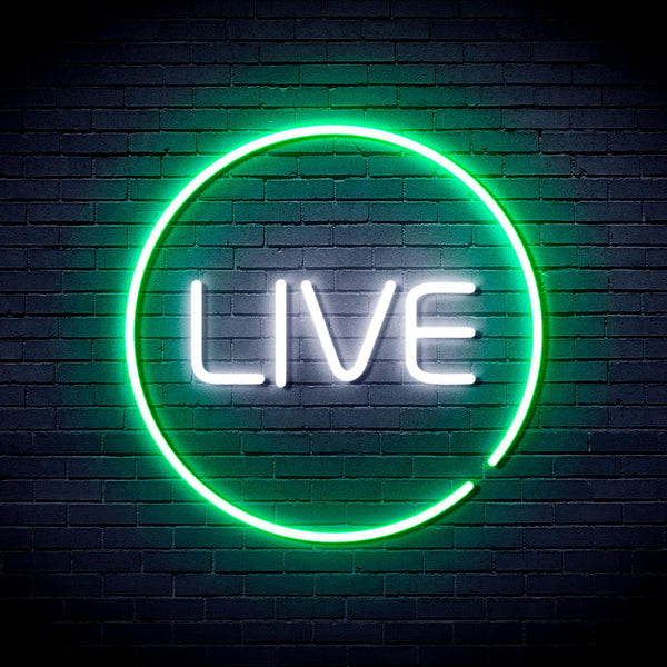 advpro-live-ultra-bright-led-neon-sign-fnu0353 - White & Green