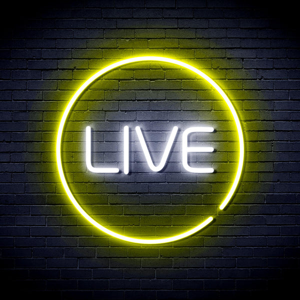 advpro-live-ultra-bright-led-neon-sign-fnu0353 - White & Yellow
