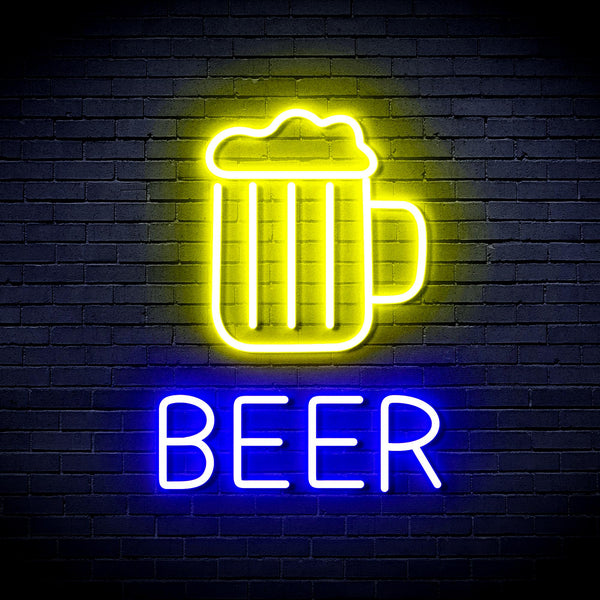 advpro-beer-mug-ultra-bright-led-neon-sign-fnu0354 - Blue & Yellow