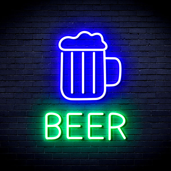 advpro-beer-mug-ultra-bright-led-neon-sign-fnu0354 - Green & Blue