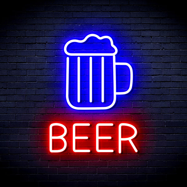 advpro-beer-mug-ultra-bright-led-neon-sign-fnu0354 - Red & Blue