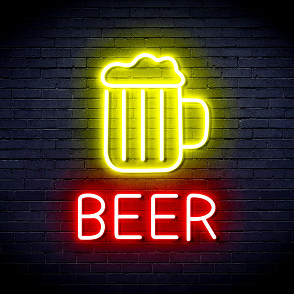 advpro-beer-mug-ultra-bright-led-neon-sign-fnu0354 - Red & Yellow