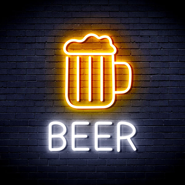 advpro-beer-mug-ultra-bright-led-neon-sign-fnu0354 - White & Golden Yellow