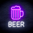 advpro-beer-mug-ultra-bright-led-neon-sign-fnu0354 - White & Purple