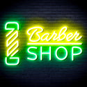 advpro-barber-shop-with-barber-pole-ultra-bright-led-neon-sign-fnu0355 - Green & Yellow