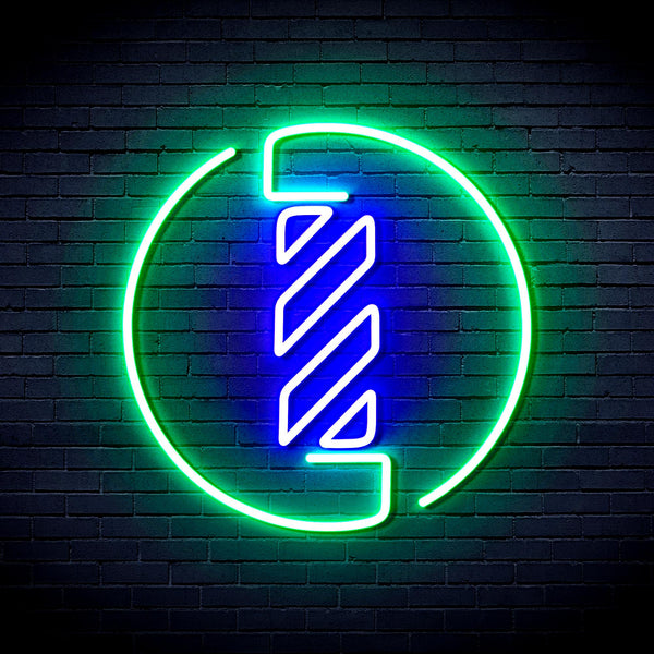 advpro-barber-pole-ultra-bright-led-neon-sign-fnu0356 - Green & Blue