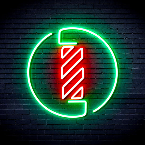 advpro-barber-pole-ultra-bright-led-neon-sign-fnu0356 - Green & Red