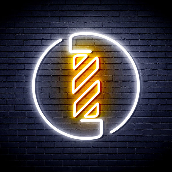 advpro-barber-pole-ultra-bright-led-neon-sign-fnu0356 - White & Golden Yellow
