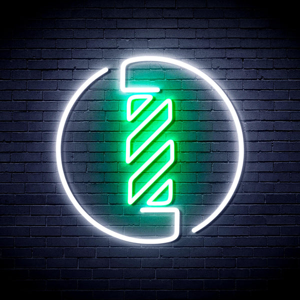 advpro-barber-pole-ultra-bright-led-neon-sign-fnu0356 - White & Green
