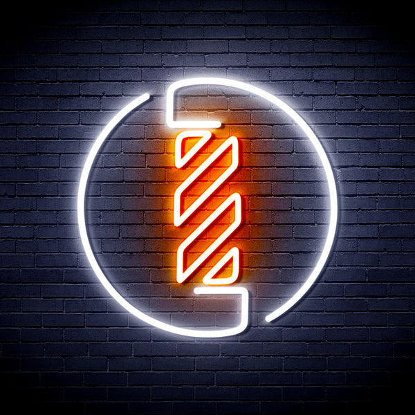 advpro-barber-pole-ultra-bright-led-neon-sign-fnu0356 - White & Orange