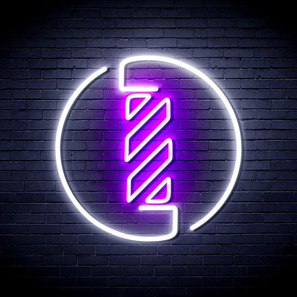 advpro-barber-pole-ultra-bright-led-neon-sign-fnu0356 - White & Purple