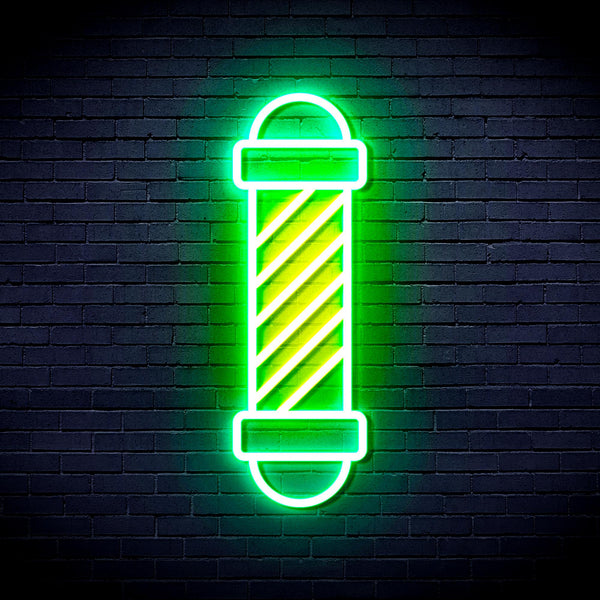 advpro-barber-pole-ultra-bright-led-neon-sign-fnu0357 - Green & Yellow