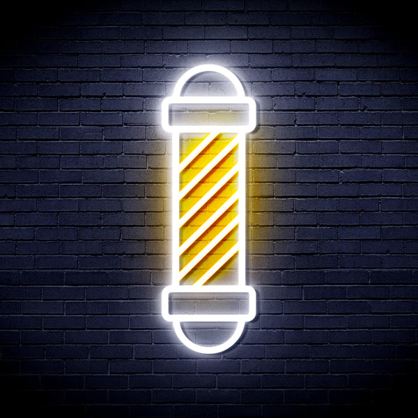 advpro-barber-pole-ultra-bright-led-neon-sign-fnu0357 - White & Golden Yellow
