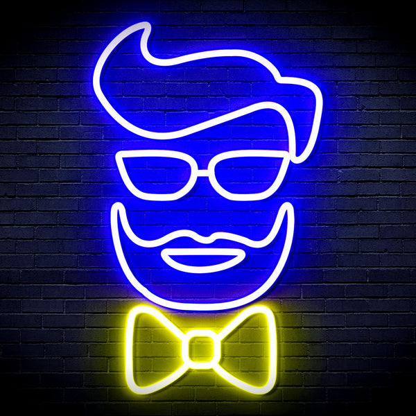 advpro-barber-face-ultra-bright-led-neon-sign-fnu0359 - Blue & Yellow